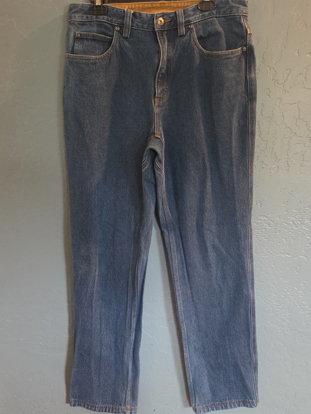 Duluth Trading Co Men's Straight-Leg Jeans in Blue Denim 34 34